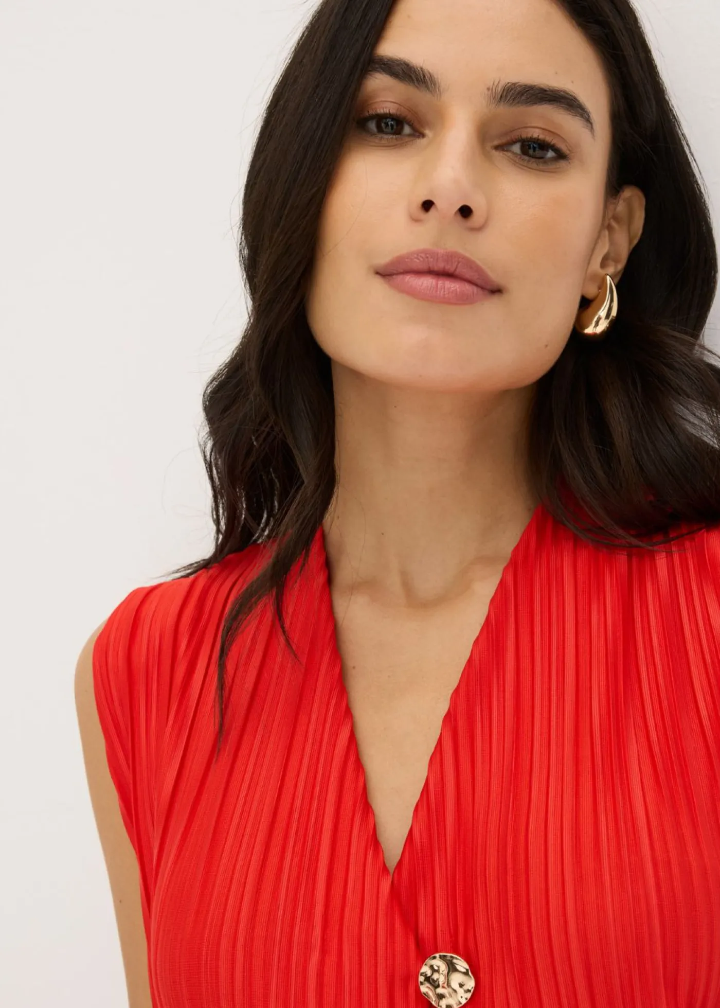 Top con plisado Mujer Camisetas