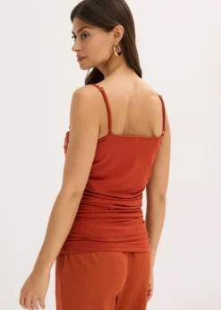 Hot Top con tirantes finos y fruncidos Mujer Camisetas