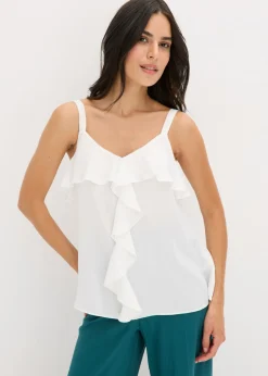 Outlet Top con tirantes finos y satén brillante Mujer Camisas Y Blusas|Camisetas
