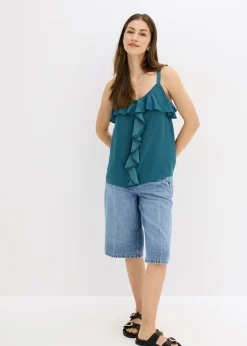 Online Top con tirantes finos y satén brillante Mujer Camisas Y Blusas|Camisetas