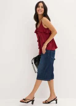 Best Top con tirantes finos y satén brillante Mujer Camisas Y Blusas|Camisetas
