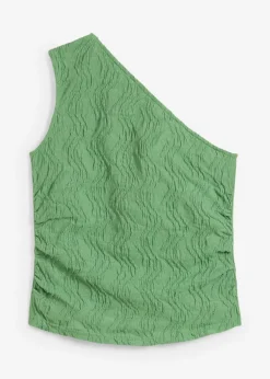 Hot Top con un hombro al descubierto de aspecto estructurado Mujer Camisetas