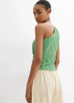 Hot Top con un hombro al descubierto de aspecto estructurado Mujer Camisetas