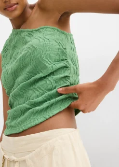 Hot Top con un hombro al descubierto de aspecto estructurado Mujer Camisetas