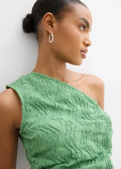 Hot Top con un hombro al descubierto de aspecto estructurado Mujer Camisetas