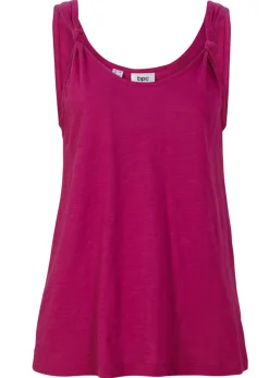 Clearance Top de algodón con detalle de nudo Mujer Camisetas