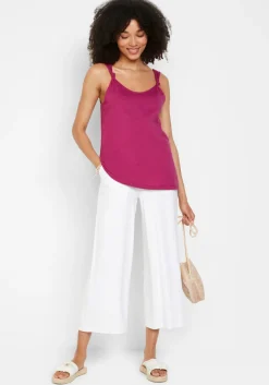Clearance Top de algodón con detalle de nudo Mujer Camisetas