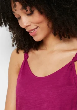 Clearance Top de algodón con detalle de nudo Mujer Camisetas