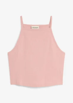 Sale Top de algodón orgánico puro de canalé Mujer Camisetas