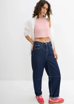 Sale Top de algodón orgánico puro de canalé Mujer Camisetas