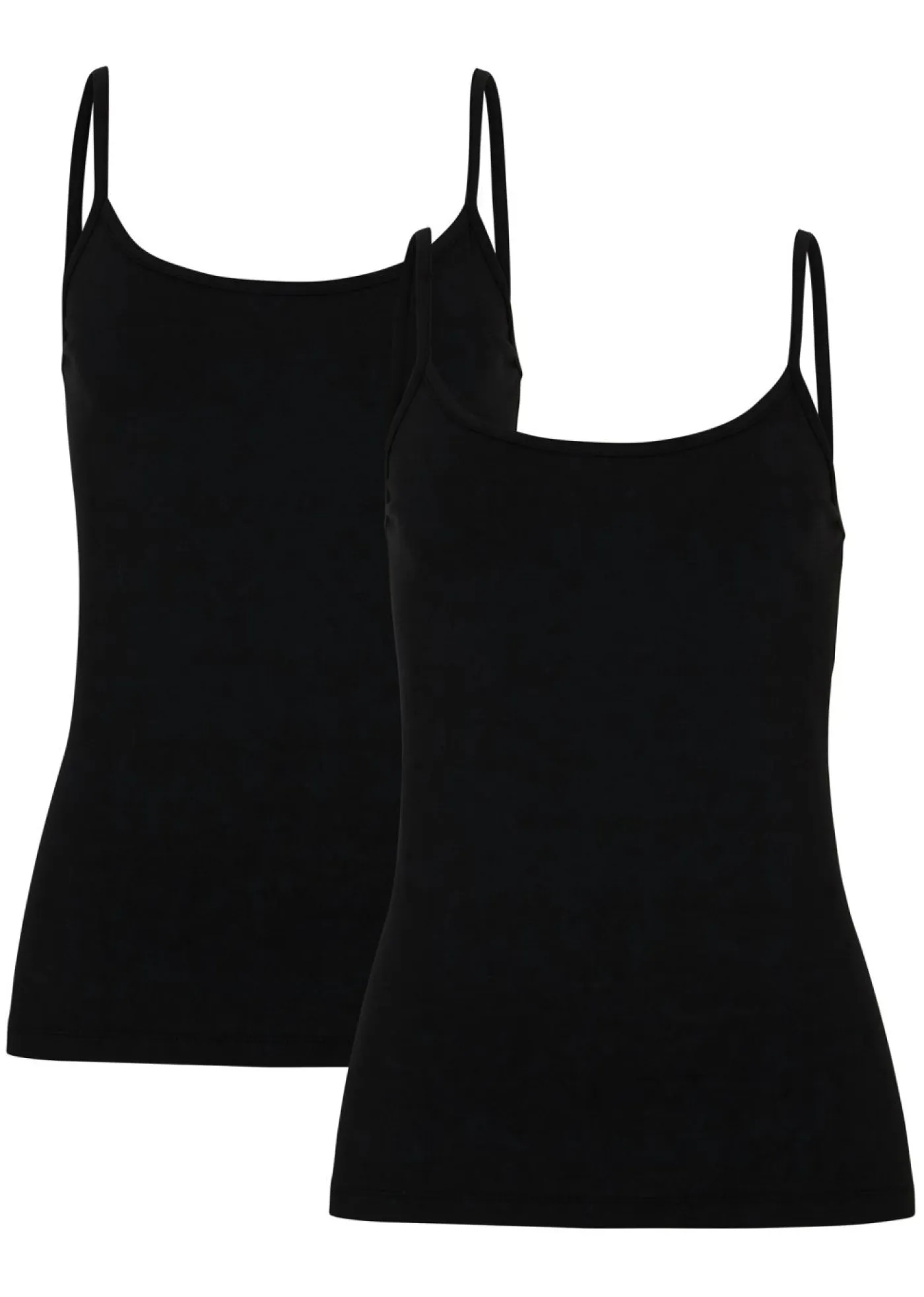 Online Top de algodón orgánico puro con tirantes finos (2 unidades) Mujer Camisetas Interiores|Básicos