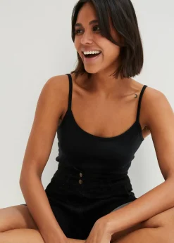 Online Top de algodón orgánico puro con tirantes finos (2 unidades) Mujer Camisetas Interiores|Básicos