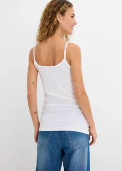 Sale Top de algodón puro con tirantes finos (2 unidades) Mujer Camisetas Interiores|Básicos