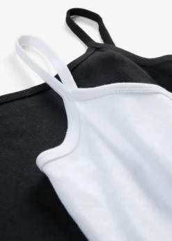 Clearance Top de algodón puro con tirantes finos (2 unidades) Mujer Camisetas Interiores|Básicos