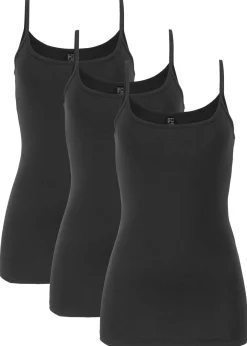 Clearance Top de algodón puro con tirantes finos (3 unidades) Mujer Camisetas Interiores|Básicos