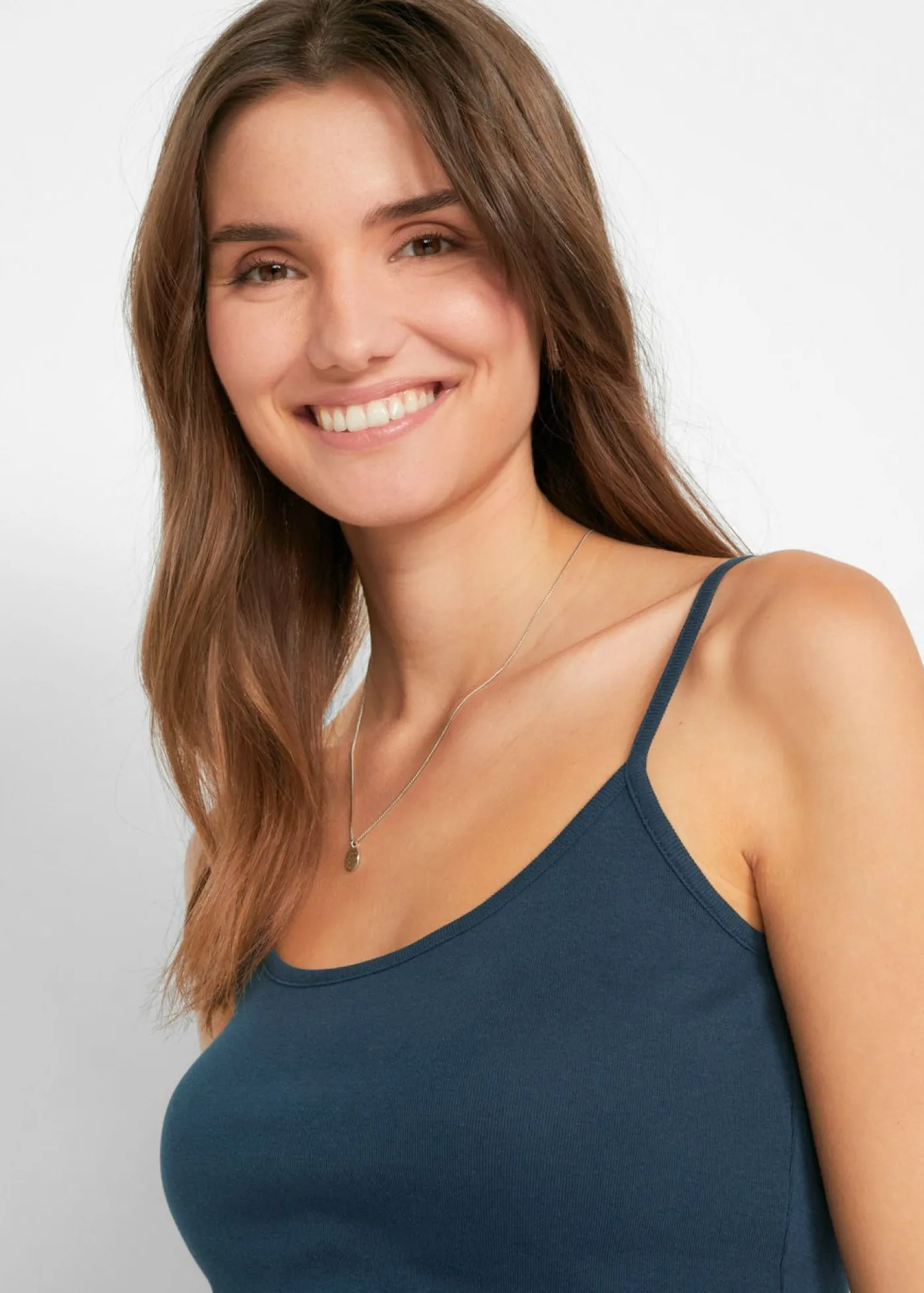 Best Top de algodón puro con tirantes finos (3 unidades) Mujer Camisetas Interiores|Básicos