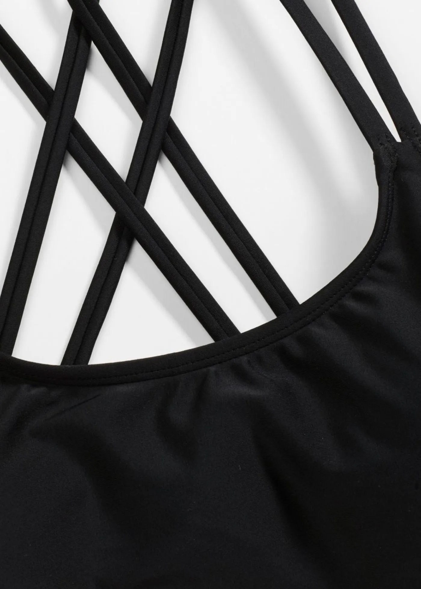 Top de bikini bustier con tirantes cruzados Mujer Conjuntos De Traje De Baño|Ropa De Baño Deportiva