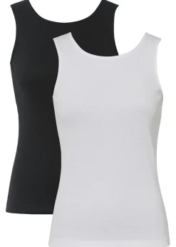 Best Top de canalé de algodón orgánico puro (2 unidades) Mujer Básicos|Camisetas