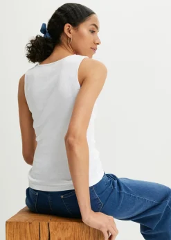 Best Top de canalé de algodón orgánico puro (2 unidades) Mujer Básicos|Camisetas