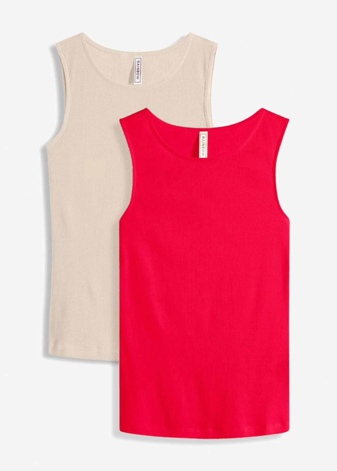 Sale Top de canalé de algodón orgánico puro (2 unidades) Mujer Básicos|Camisetas