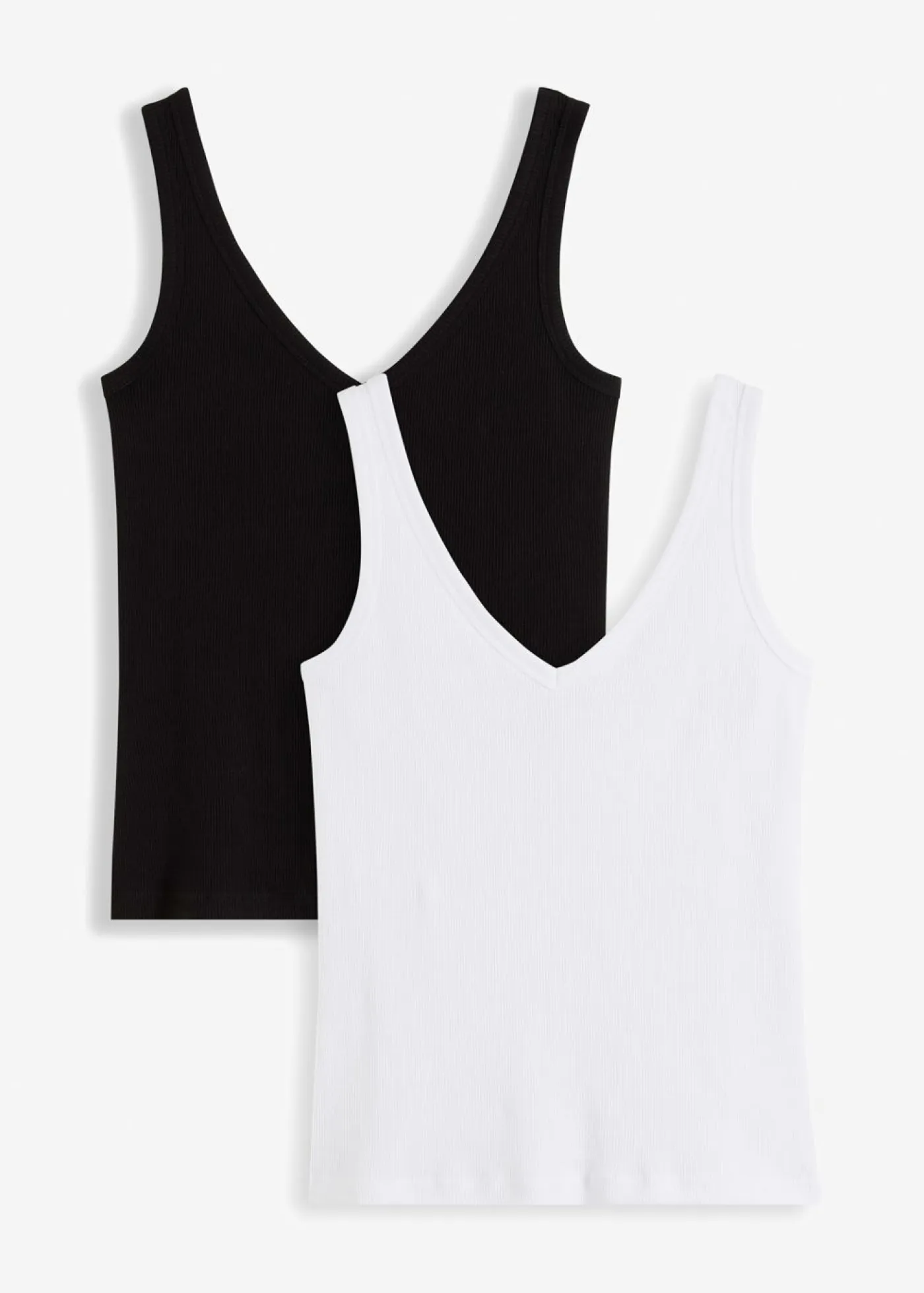 Sale Top de canalé de algodón orgánico puro (2 unidades) Mujer Camisetas