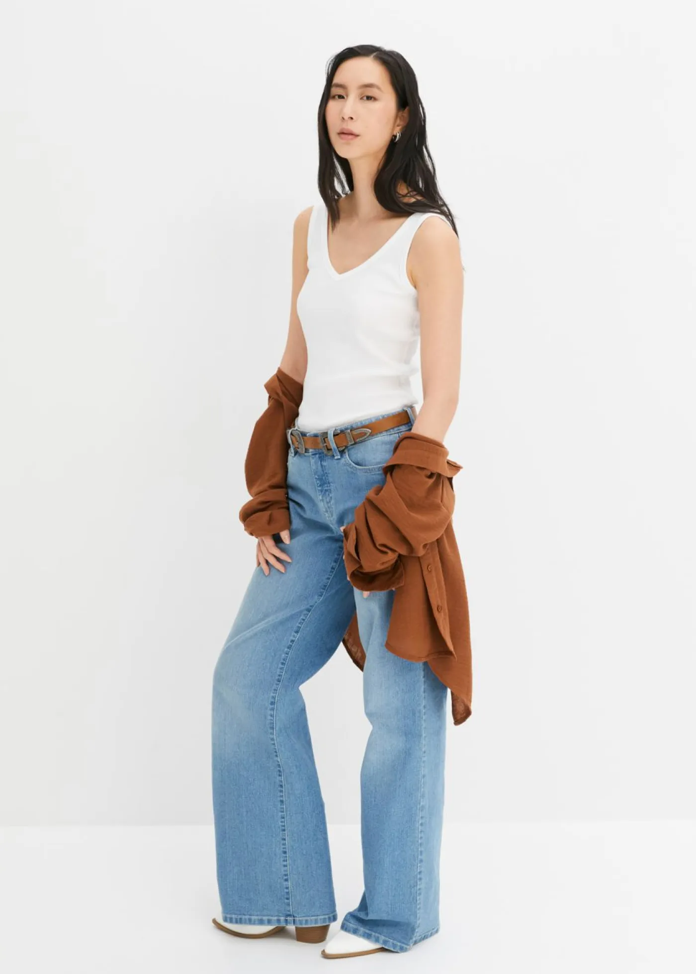 Sale Top de canalé de algodón orgánico puro (2 unidades) Mujer Camisetas