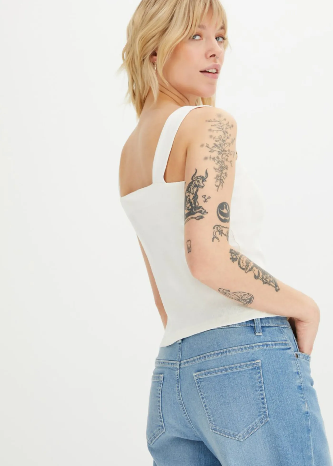 Outlet Top de canalé de algodón orgánico (2 unidades) Mujer Camisetas Interiores|Básicos
