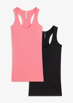 Discount Top de canalé de algodón orgánico (2 unidades) Mujer Camisetas Interiores|Básicos