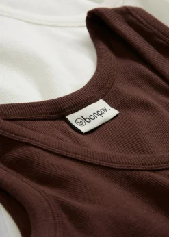 Hot Top de canalé de algodón orgánico (2 unidades) Mujer Camisetas Interiores|Básicos