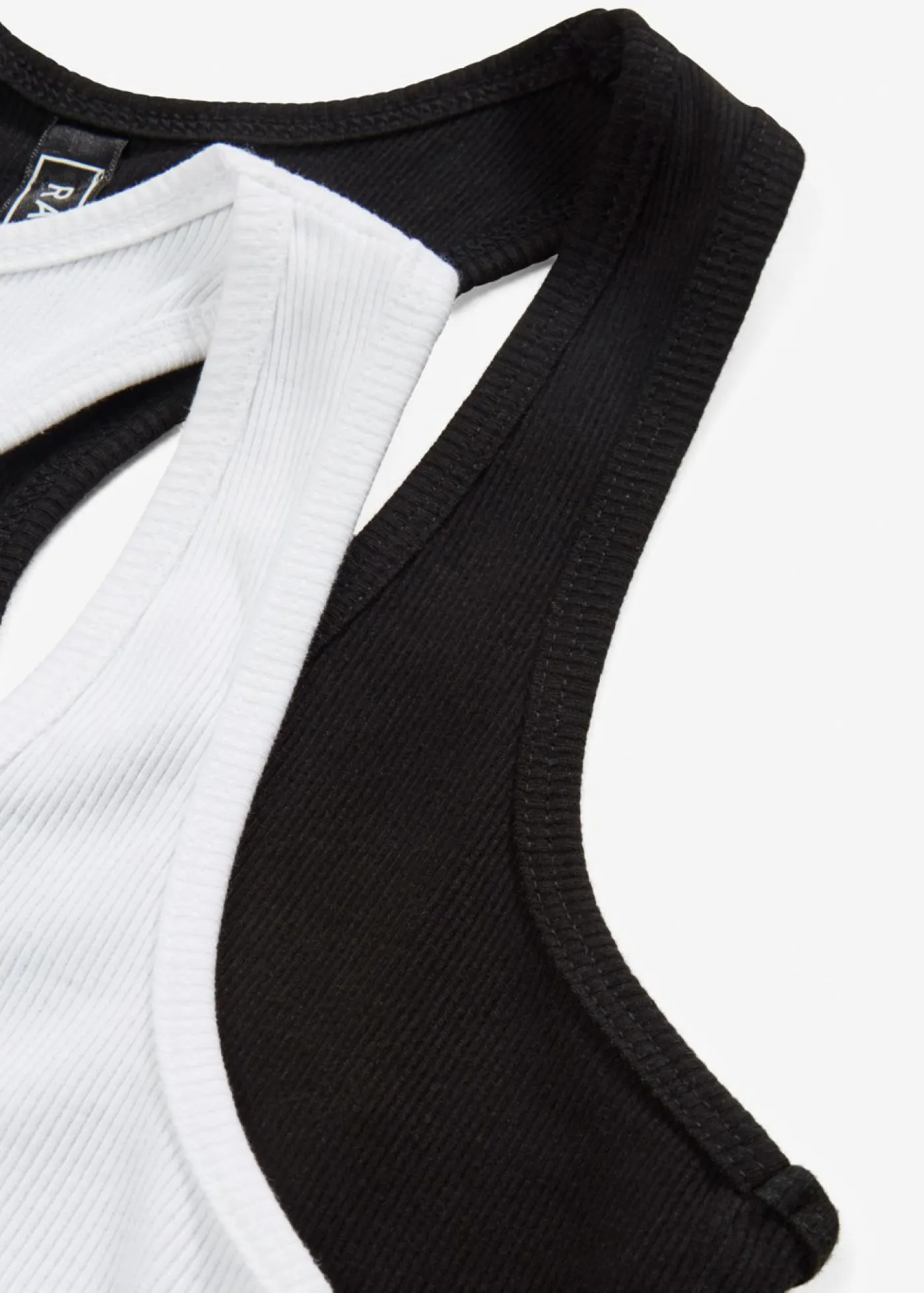 Sale Top de canalé de algodón orgánico (2 unidades) Mujer Camisetas Interiores|Básicos