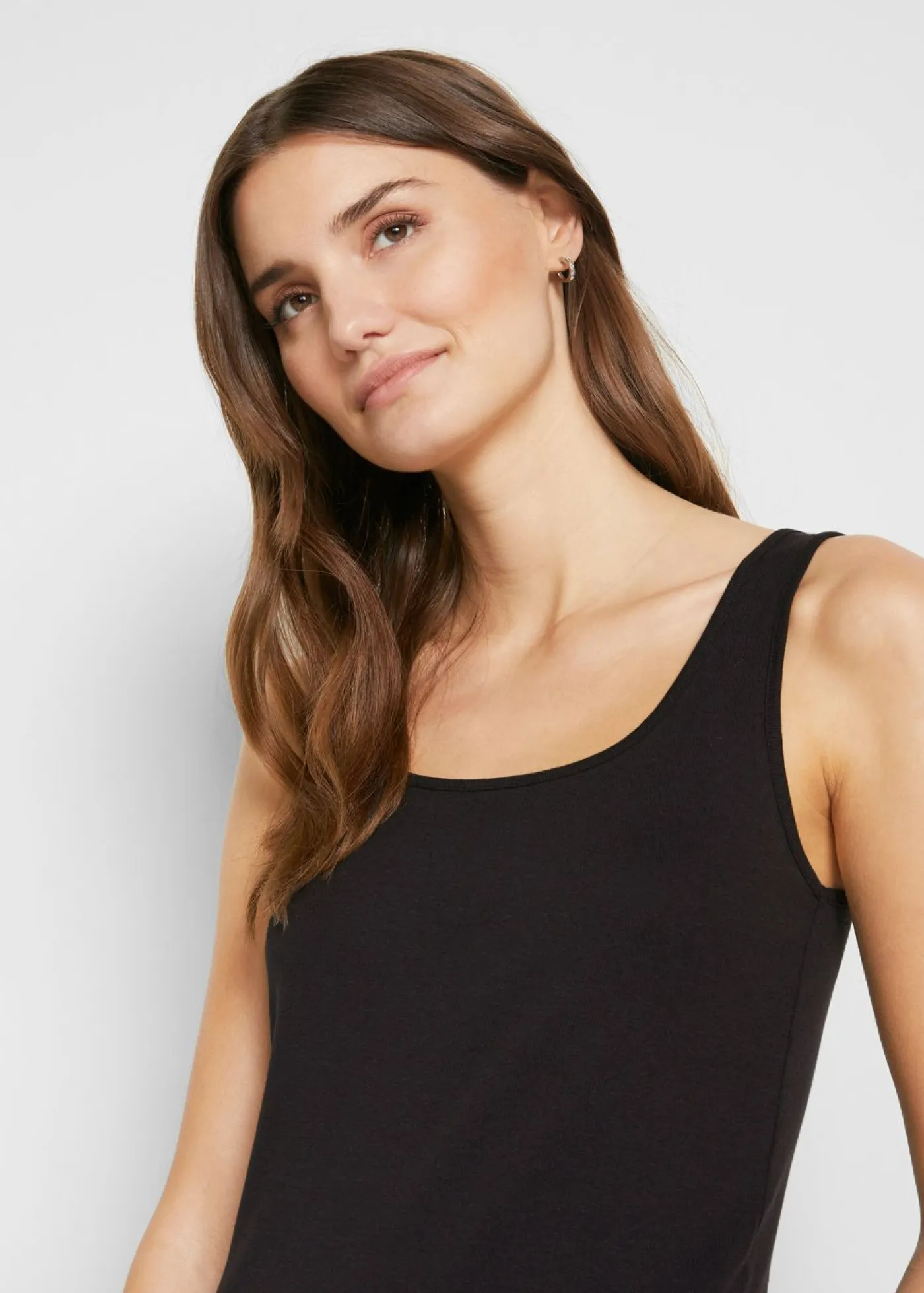 Top de canalé de algodón puro Mujer Camisetas Interiores|Básicos