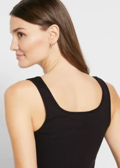 Top de canalé de algodón puro Mujer Camisetas Interiores|Básicos