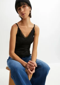 Top de canalé de mezcla de viscosa suave (2 unidades) Mujer Camisetas