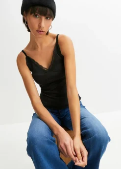 Top de canalé de mezcla de viscosa suave (2 unidades) Mujer Camisetas