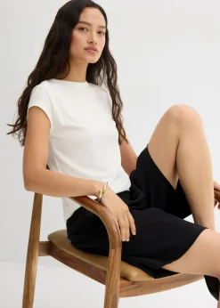 Online Top de canalé de mezcla suave de modal Mujer Esenciales|Camisetas