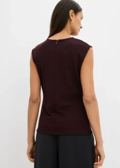Top de crepé con hebilla decorativa Mujer Esenciales|Camisetas