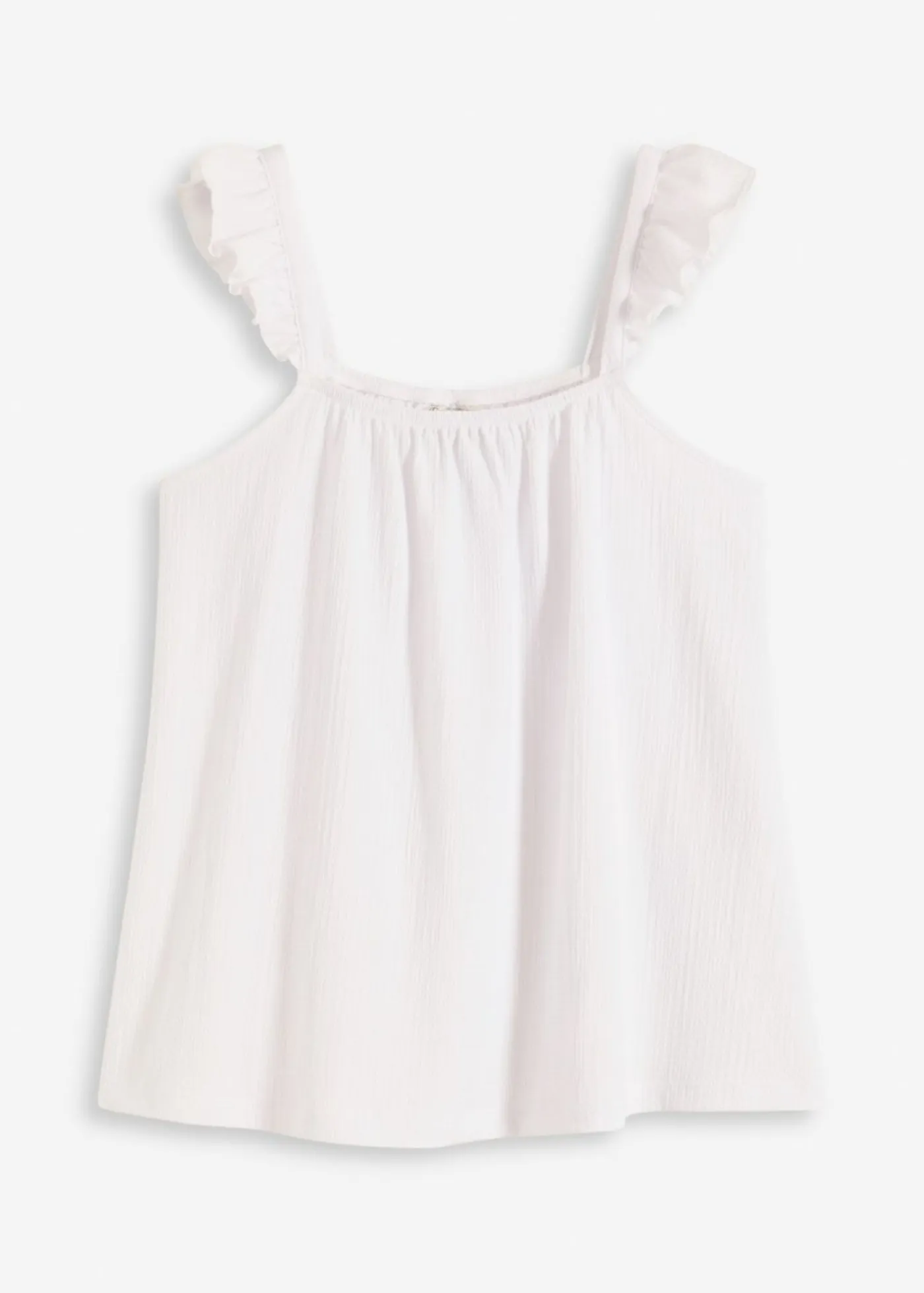 Outlet Top de crepé de punto con tirantes con volantes Mujer Camisetas