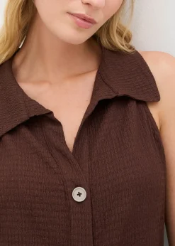 Sale Top de crepé estructurado Mujer Camisetas