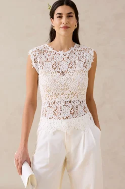 New Top de encaje Mujer Camisetas|Novedades