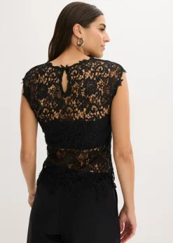 Outlet Top de encaje Mujer Camisetas|Novedades