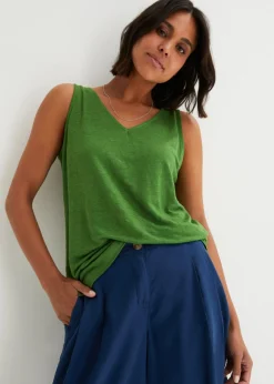 Top de lino puro Mujer Camisetas