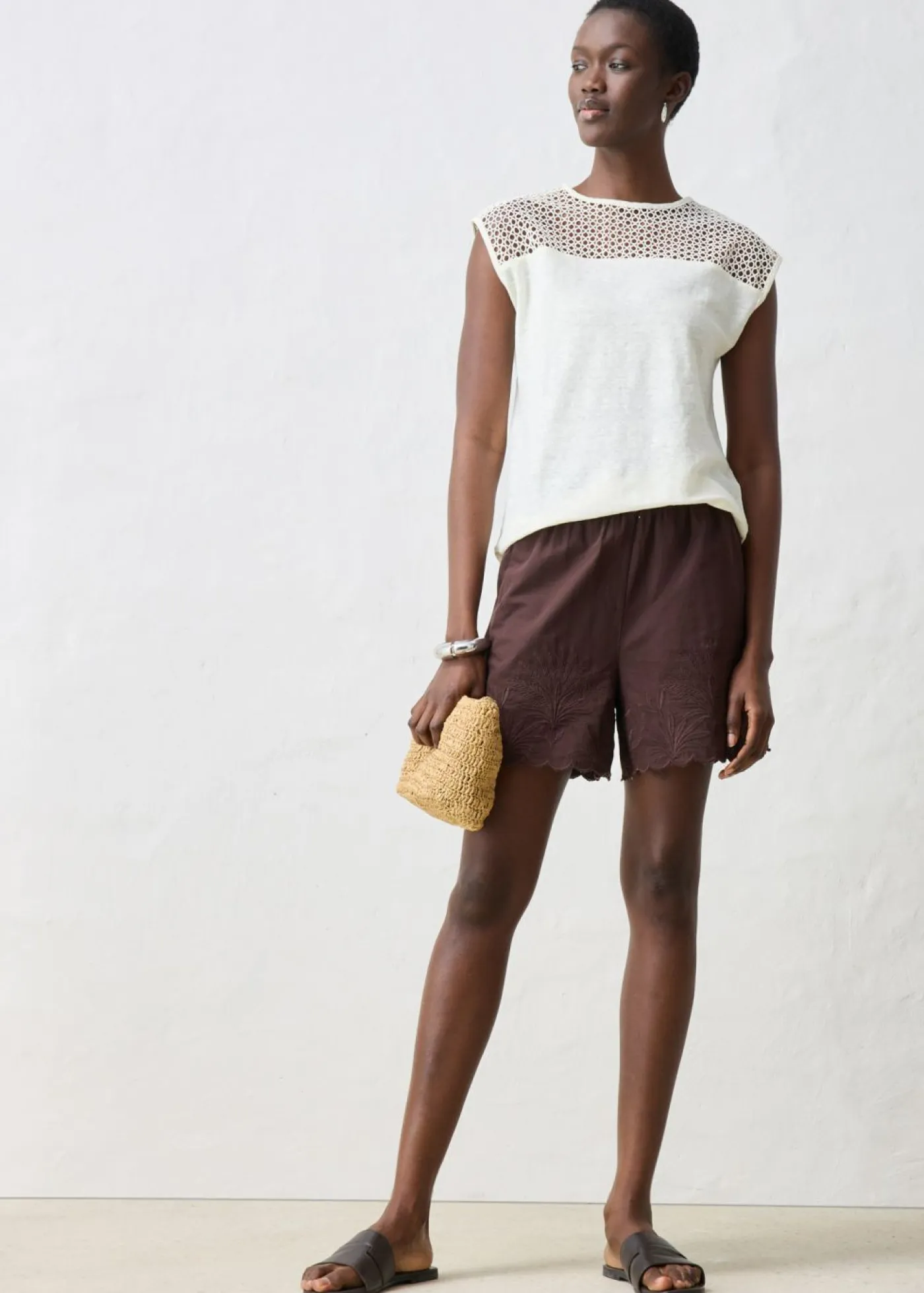 Outlet Top de lino puro Mujer Premium|Camisetas