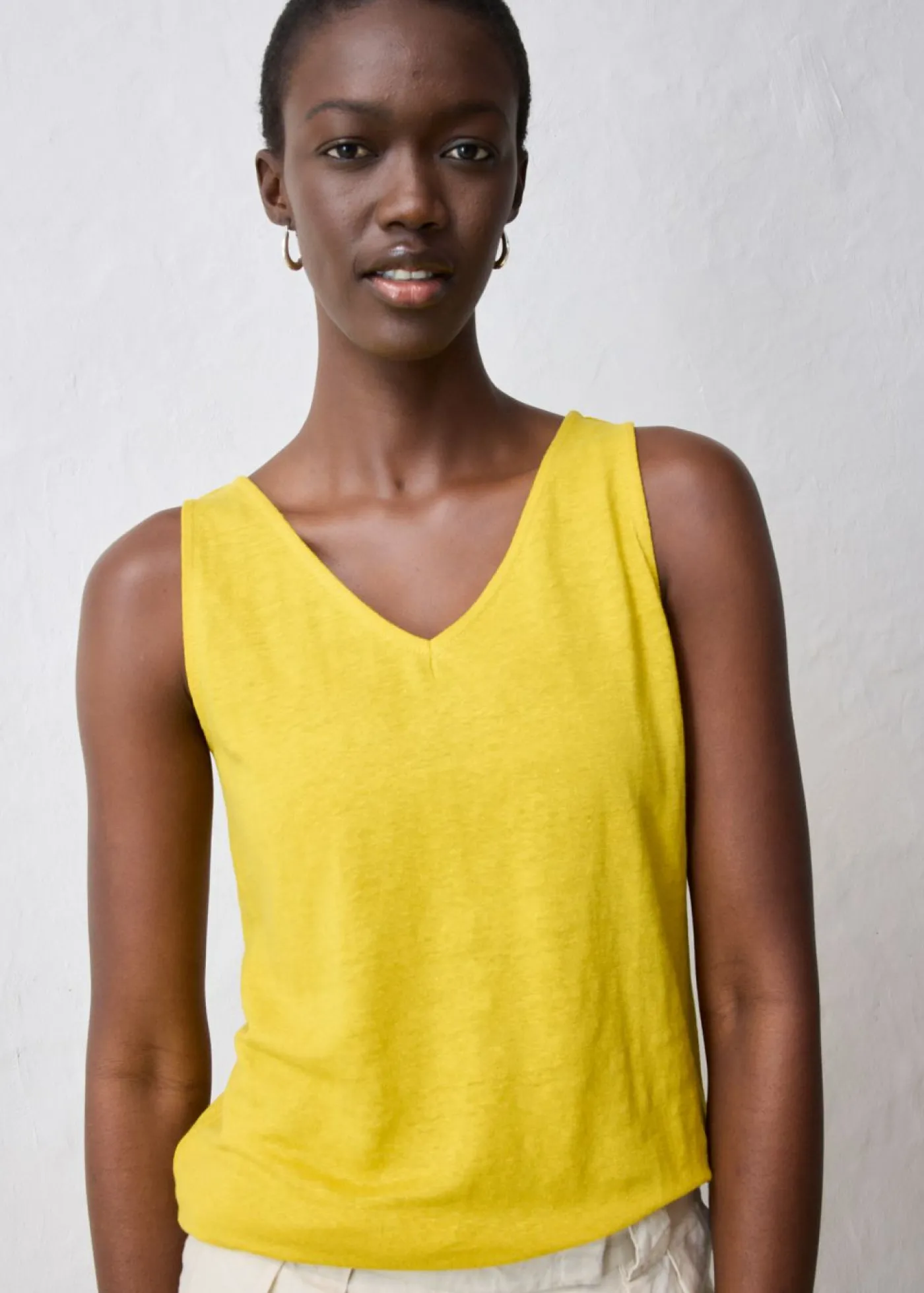 Clearance Top de lino puro Mujer Camisetas