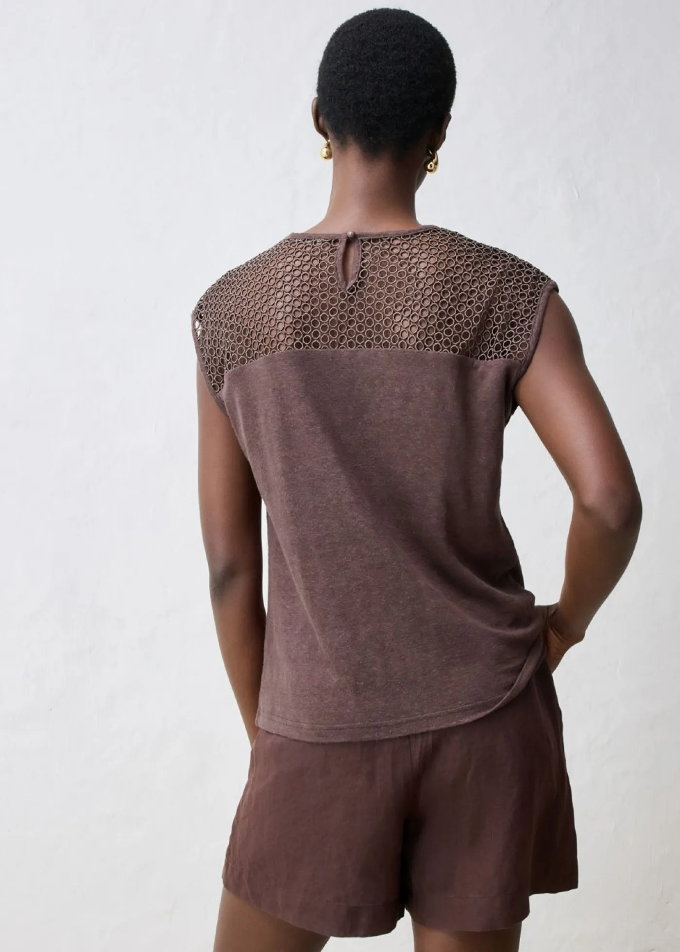 Hot Top de lino puro Mujer Premium|Camisetas