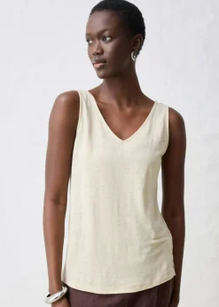 Hot Top de lino puro Mujer Camisetas