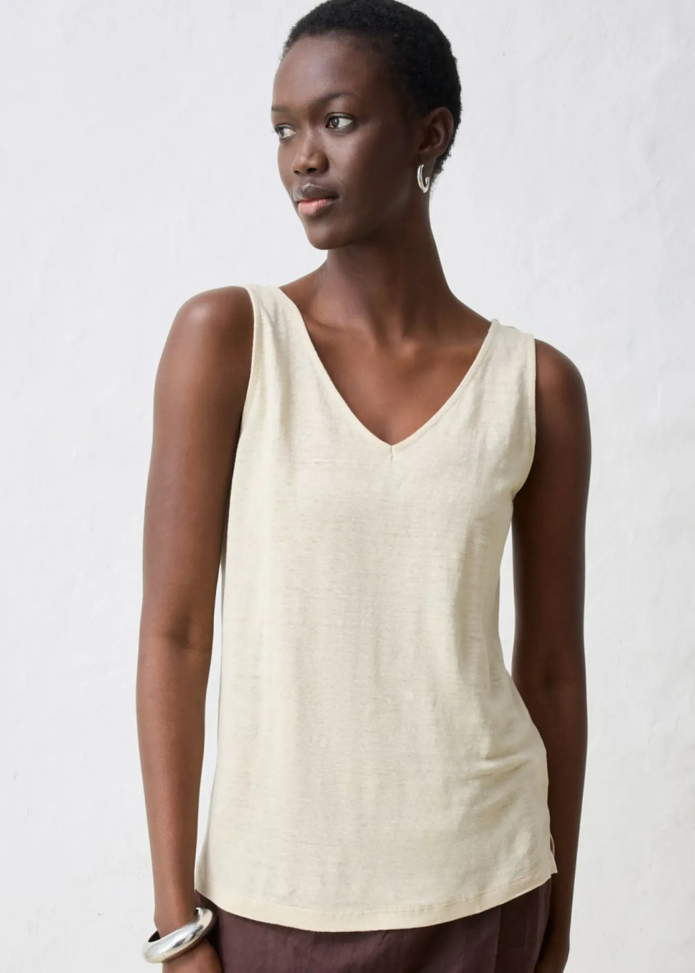 Hot Top de lino puro Mujer Camisetas