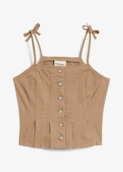 Best Top de mezcla de algodón elástico con tirantes finos Mujer Conjuntos De Ropa|Camisetas