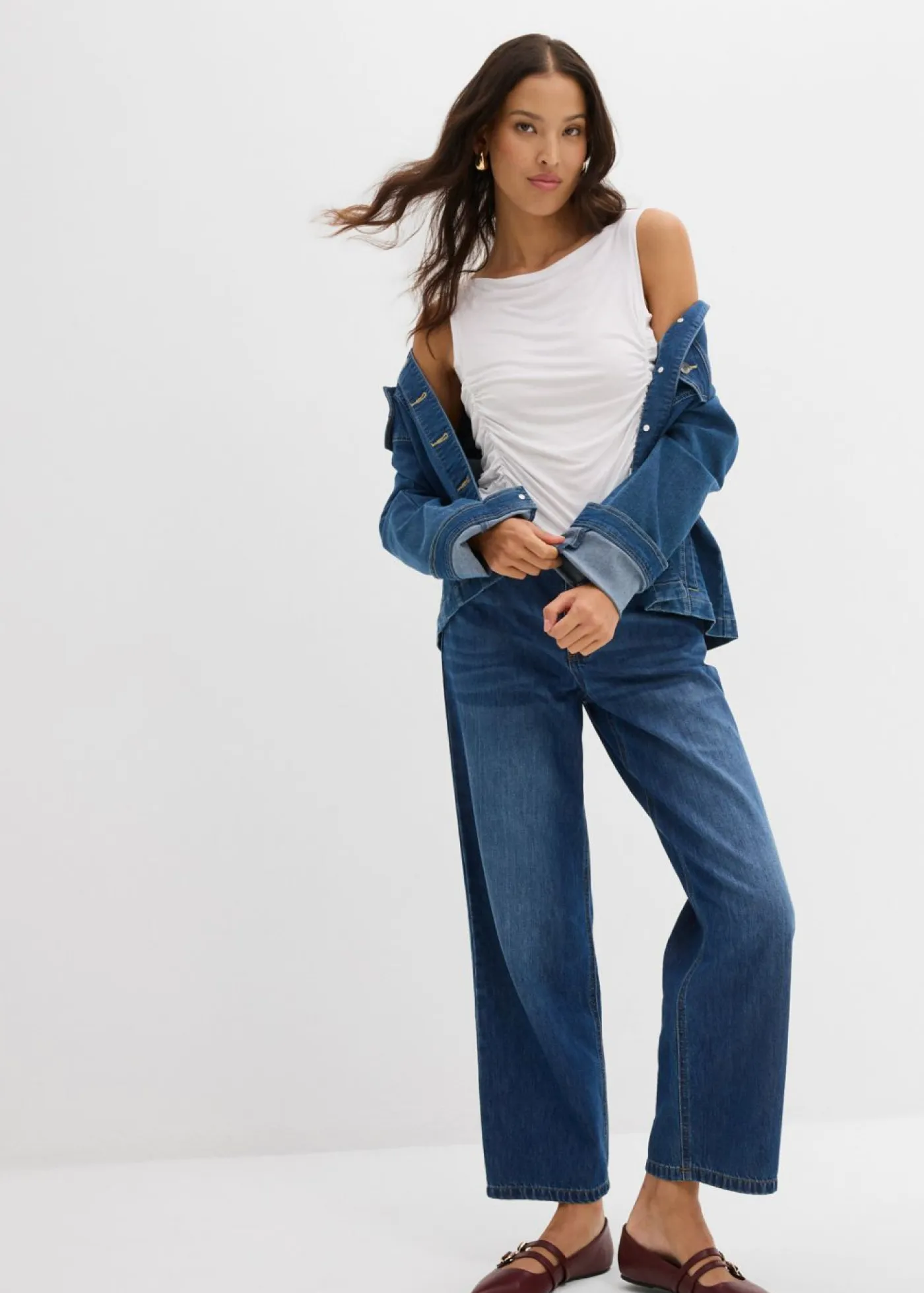 Online Top de mezcla de viscosa suave Mujer Camisetas