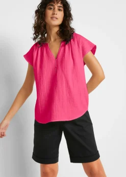 Best Top de muselina de algodón puro Mujer Camisas Y Blusas