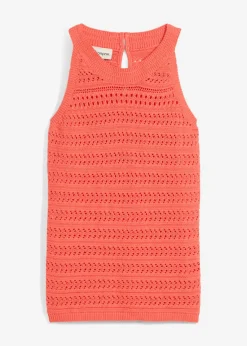Clearance Top de punto ajour con contenido de lino Mujer Premium|Camisetas